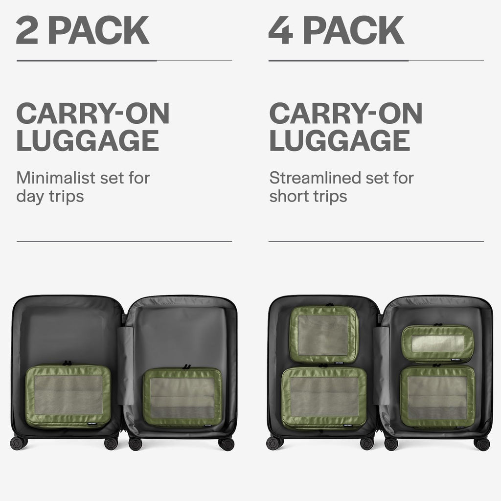Aerotrunk Compression Packing Cubes for Travel - Luggage Organizer Bags - Double Zipper Packing Cubes for Suitcases (6-Pack, Dark Blue)