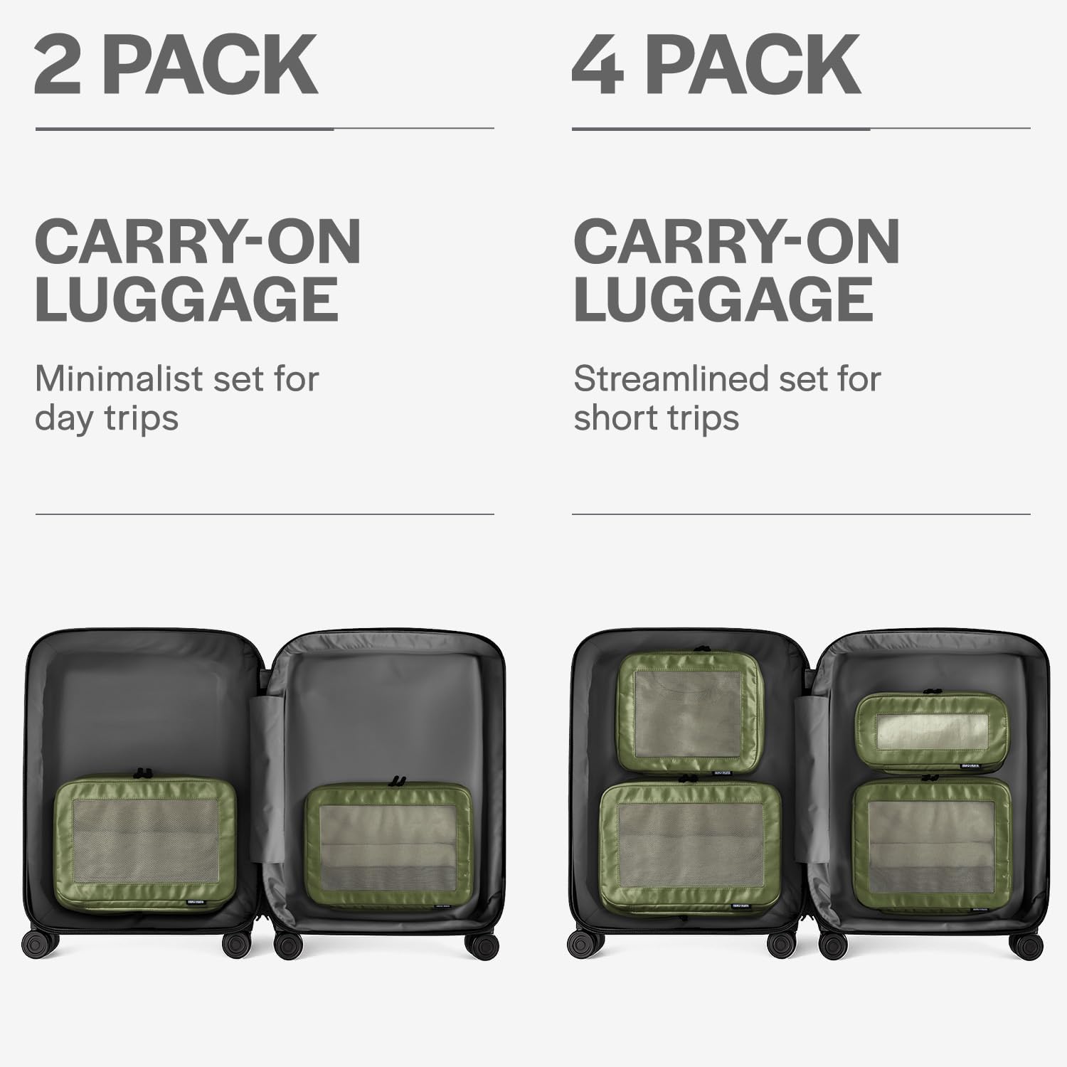 Aerotrunk Compression Packing Cubes for Travel - Luggage Organizer Bags - Double Zipper Packing Cubes for Suitcases (6-Pack, Dark Blue)