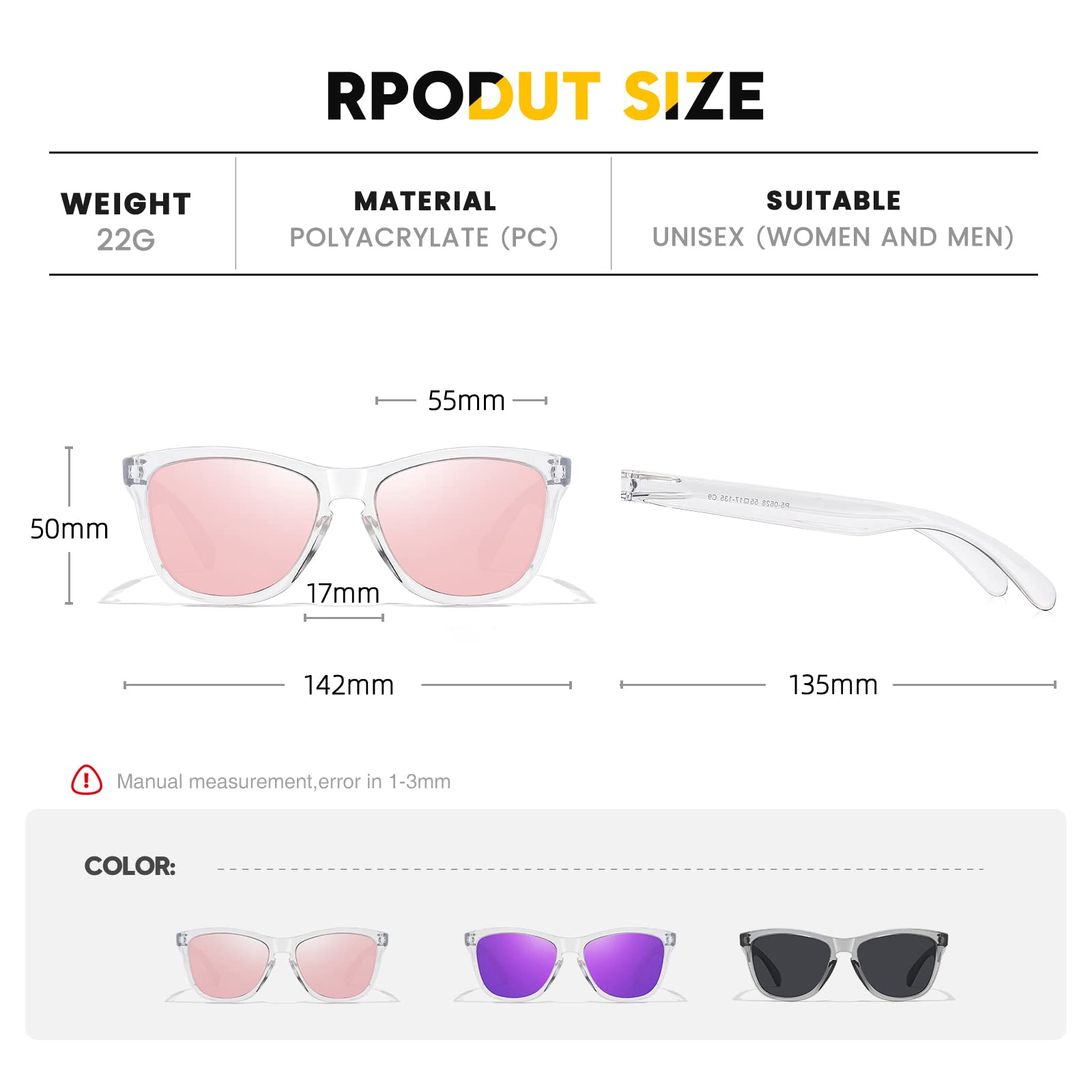 Sunglasses Womens Polarized Sunglasses for Mens Womens Retro Mirror Lens for Driving Fishing UV400 Protection