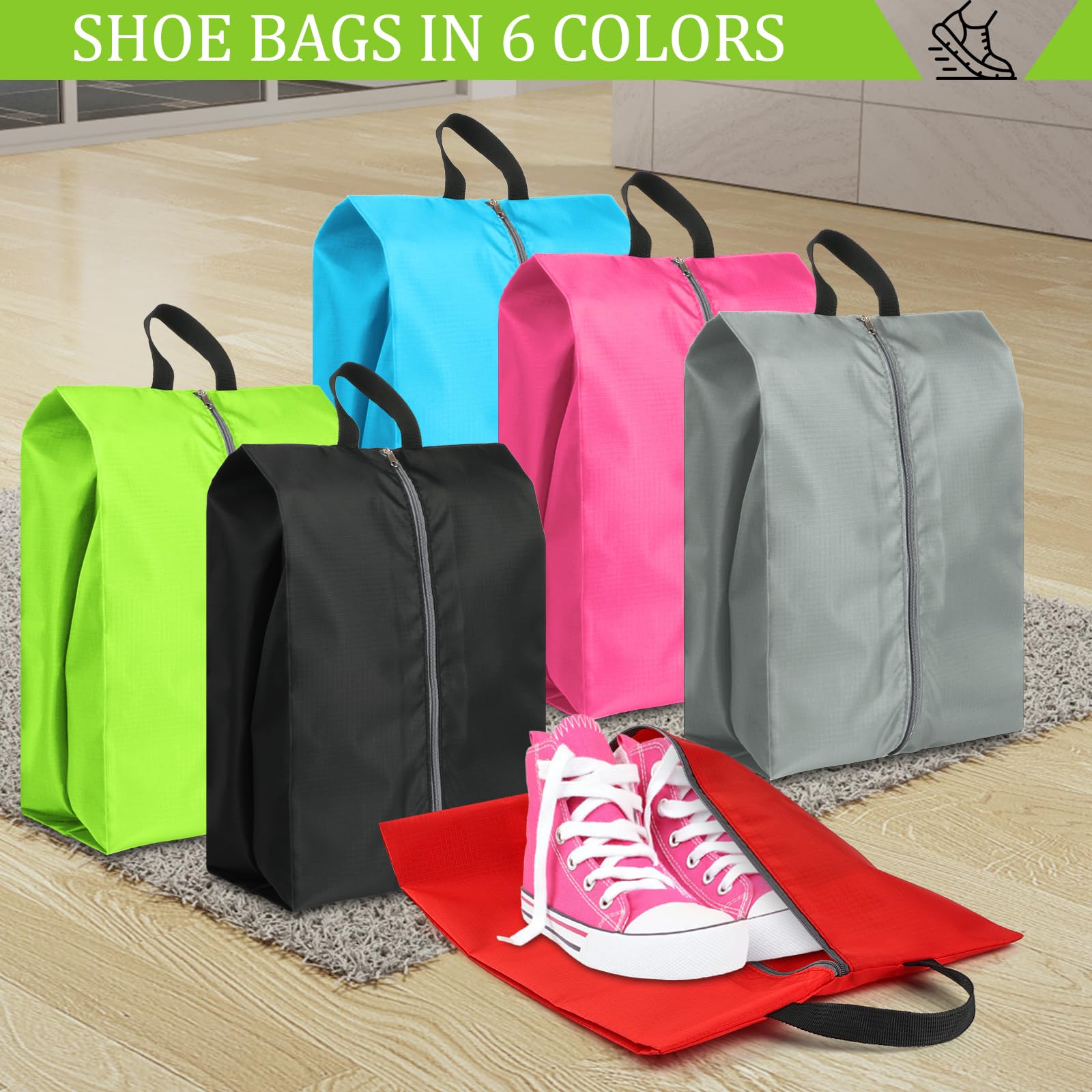 Shoe Bags for Travel, Set of 4 Pack Shoe Travel Bags for Packing, Large Waterproof Portable Travel Shoe Bag with Zipper Travel Essentials Women for and Men