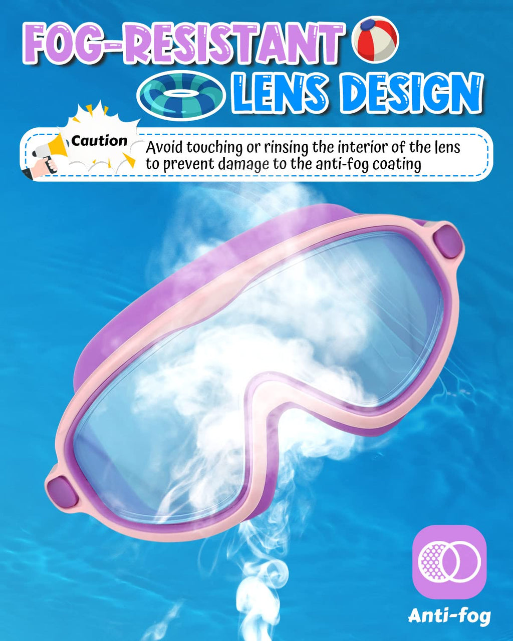 Swim Goggles 2 Pack, Wide View Anti Fog&UV Swimming Goggles for Audlt, No Leaking Swim Glasses for Men Women Kids
