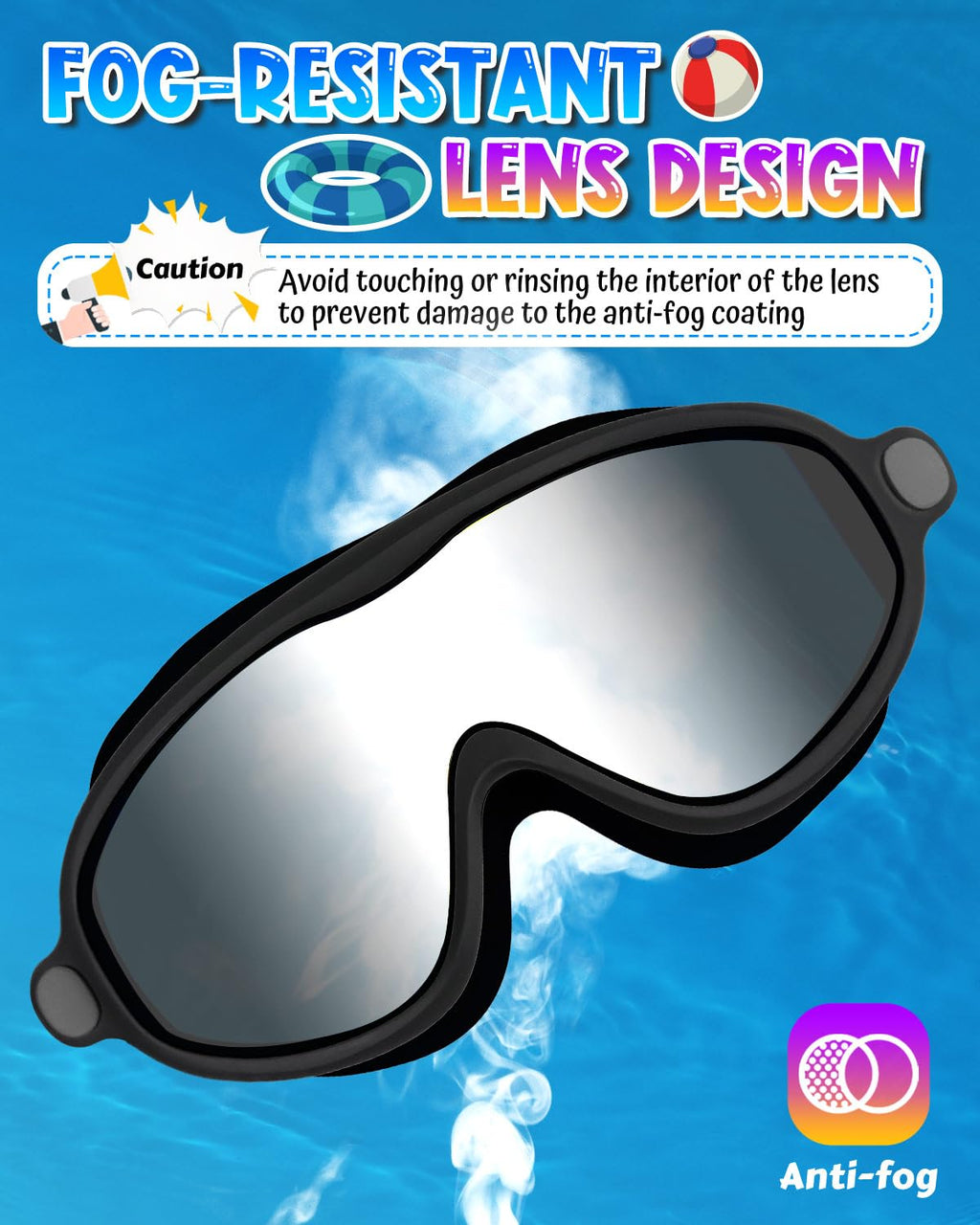 Swim Goggles 2 Pack, Wide View Anti Fog&UV Swimming Goggles for Audlt, No Leaking Swim Glasses for Men Women Kids