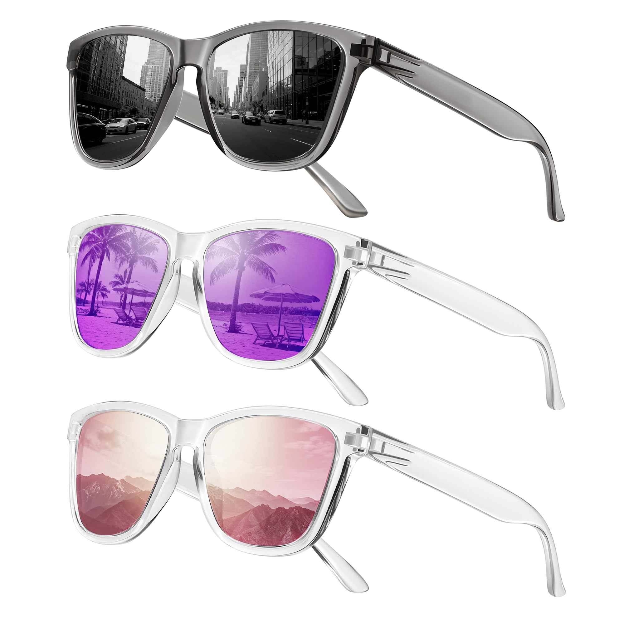 Sunglasses Womens Polarized Sunglasses for Mens Womens Retro Mirror Lens for Driving Fishing UV400 Protection