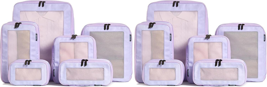 Aerotrunk Compression Packing Cubes for Travel - Luggage Organizer Bags - Double Zipper Packing Cubes for Suitcases (6-Pack, Dark Blue)