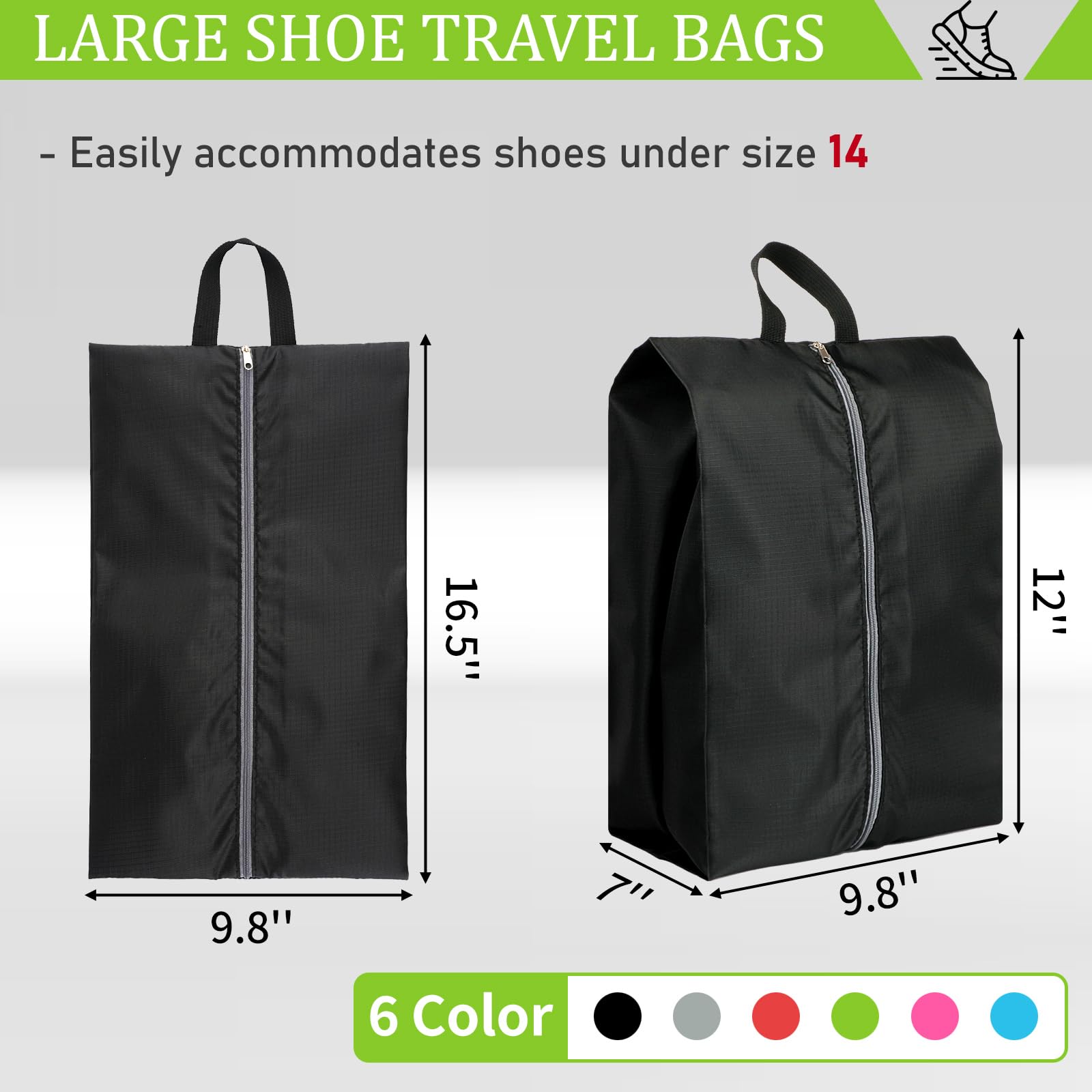 Shoe Bags for Travel, Set of 4 Pack Shoe Travel Bags for Packing, Large Waterproof Portable Travel Shoe Bag with Zipper Travel Essentials Women for and Men
