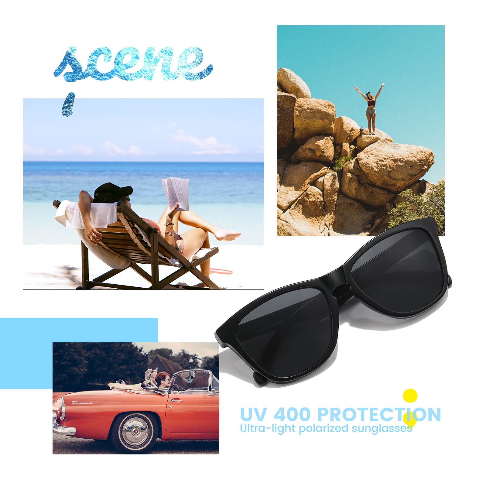 Sunglasses Womens Polarized Sunglasses for Mens Womens Retro Mirror Lens for Driving Fishing UV400 Protection