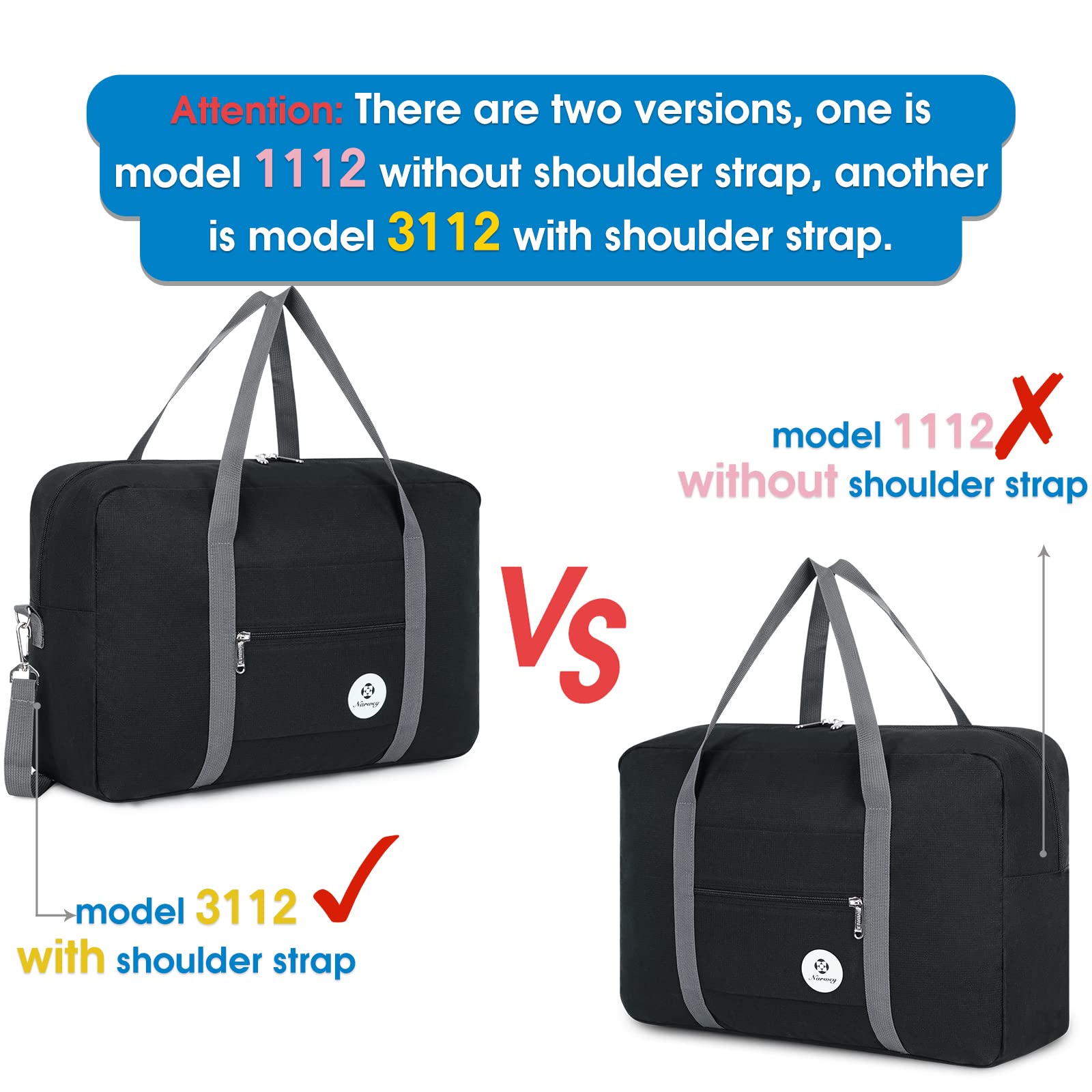 For Spirit Airlines Personal Item Bag Foldable Travel Duffel Bag Tote Carry on Luggage Duffle Overnight for Women and Men