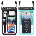 Rynapac Large Waterproof Phone Pouch [Up to 10"] - 2 Pack IPX8 Waterproof Phone Case for iPhone 17 16 15 Pro Max Galaxy S26 Ultra, Touchscreen & Underwater Photography, Beach Cruise Essentials 2026