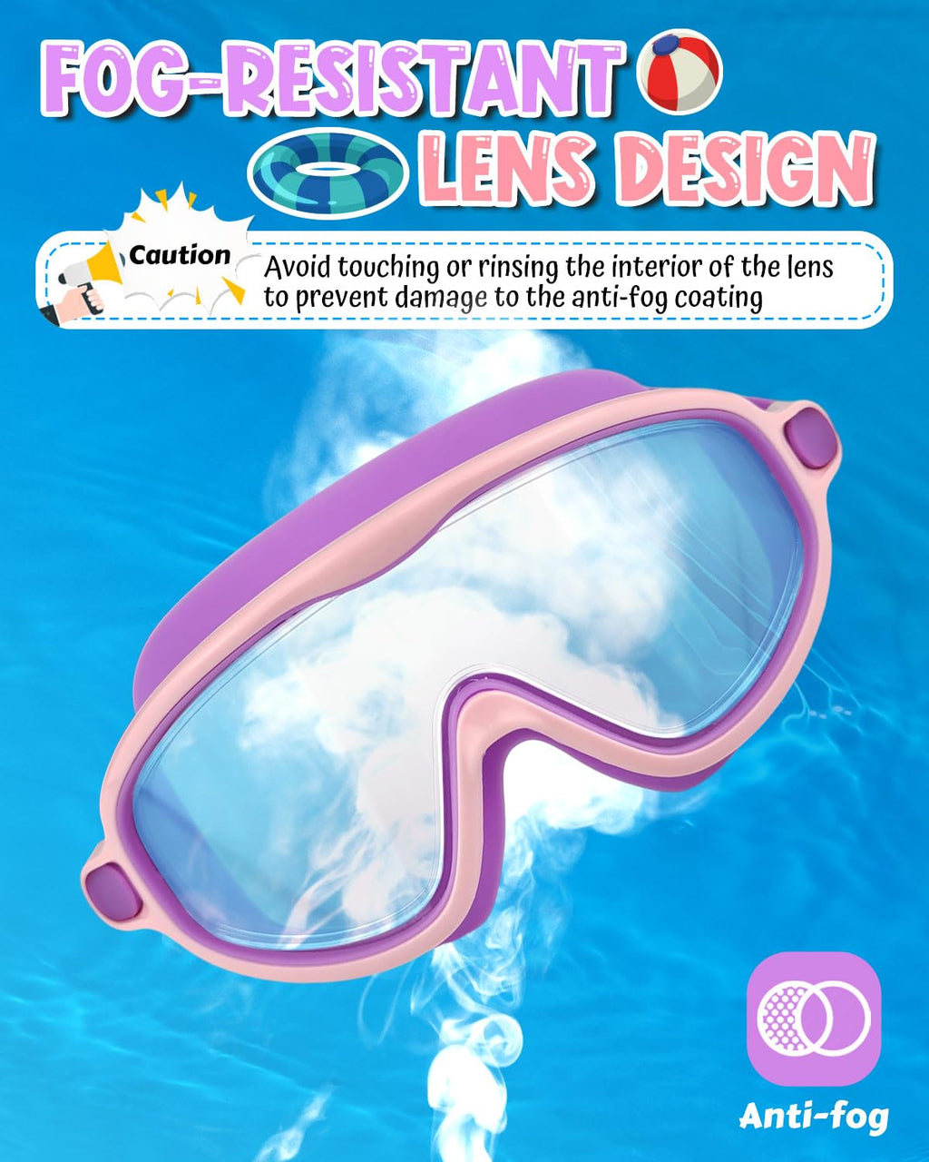 Swim Goggles 2 Pack, Wide View Anti Fog&UV Swimming Goggles for Audlt, No Leaking Swim Glasses for Men Women Kids