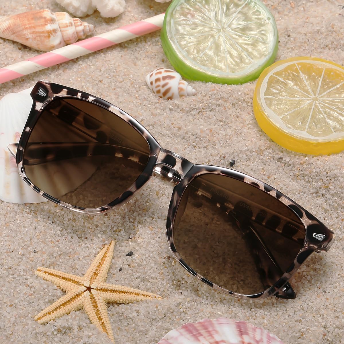 DUSHINE Polarized Sunglasses for Women Classic Retro Style UV400 Protection