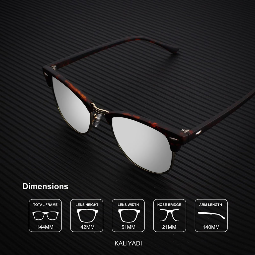 KALIYADI Polarized Sunglasses for Men and Women Semi-Rimless Frame Driving Sun glasses UV Blocking