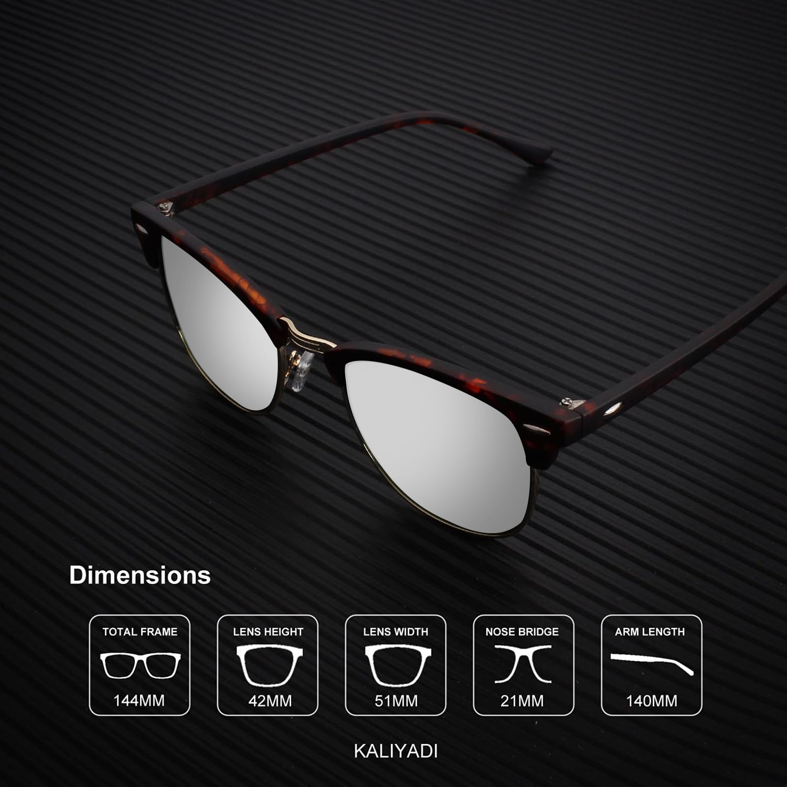 KALIYADI Polarized Sunglasses for Men and Women Semi-Rimless Frame Driving Sun glasses UV Blocking