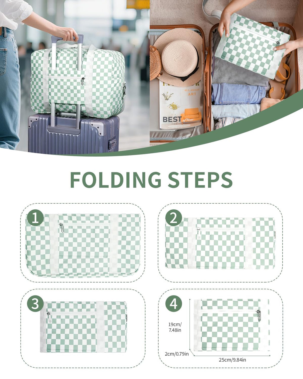 For Spirit Airlines Personal Item Bag Foldable Travel Duffel Bag Tote Carry on Luggage Duffle Overnight for Women and Men