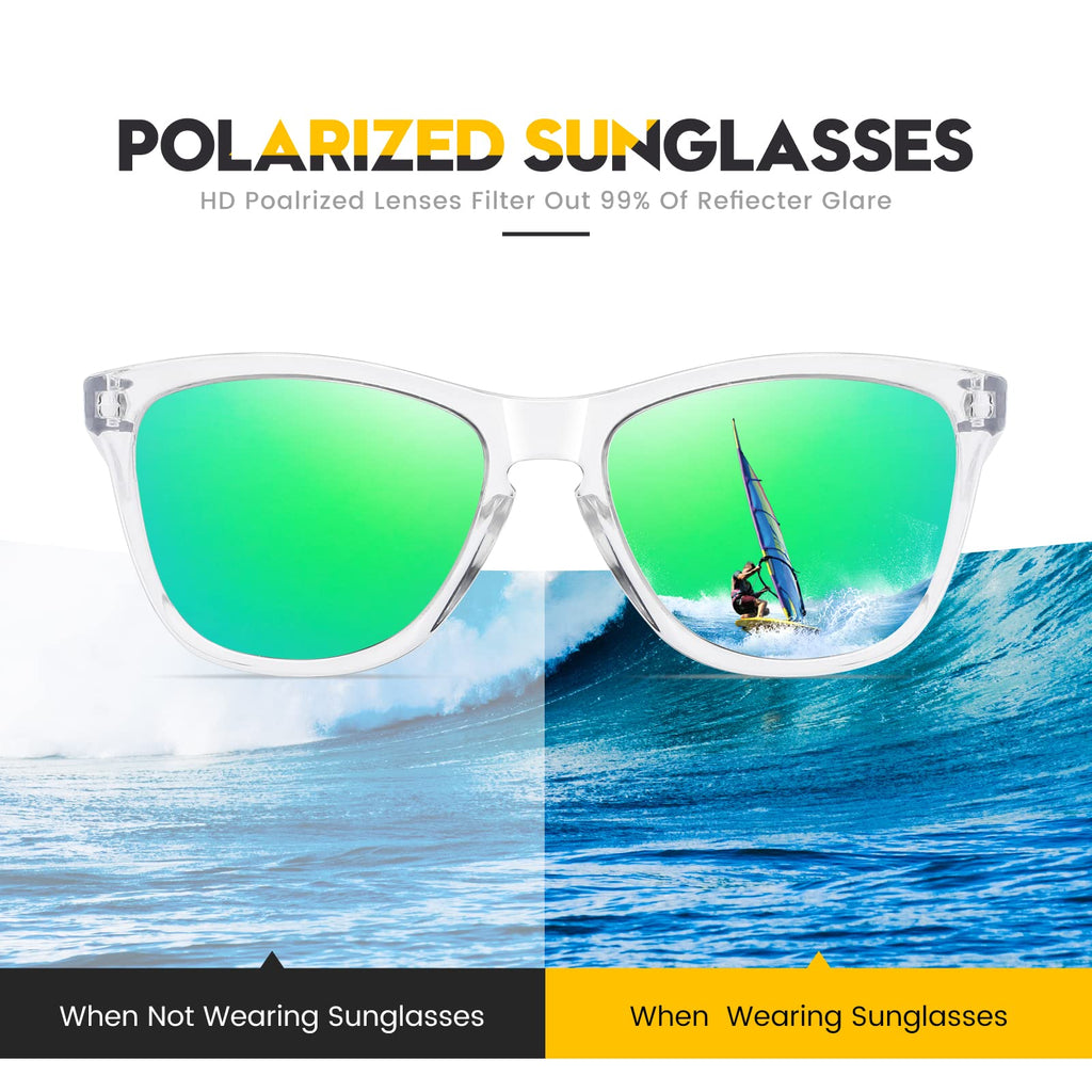 Sunglasses Womens Polarized Sunglasses for Mens Womens Retro Mirror Lens for Driving Fishing UV400 Protection