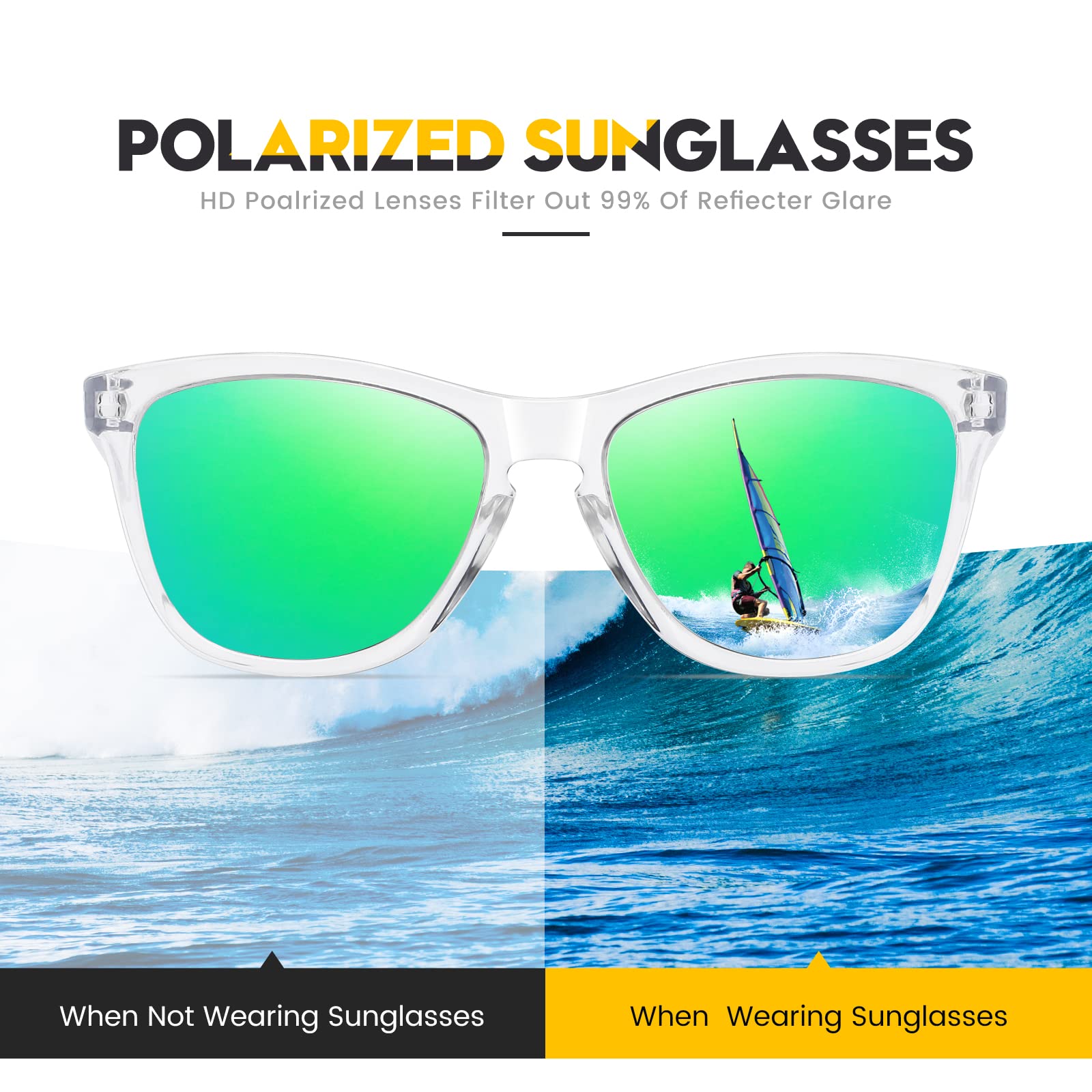 Sunglasses Womens Polarized Sunglasses for Mens Womens Retro Mirror Lens for Driving Fishing UV400 Protection