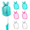 Frekare Toothbrush Covers Caps, Clip-On Toothbrush Protector for Household Travel, Brush Head Pod Case Fits Most Manual and Electric Toothbrushes, 6 Count (Transparent without Glitter)