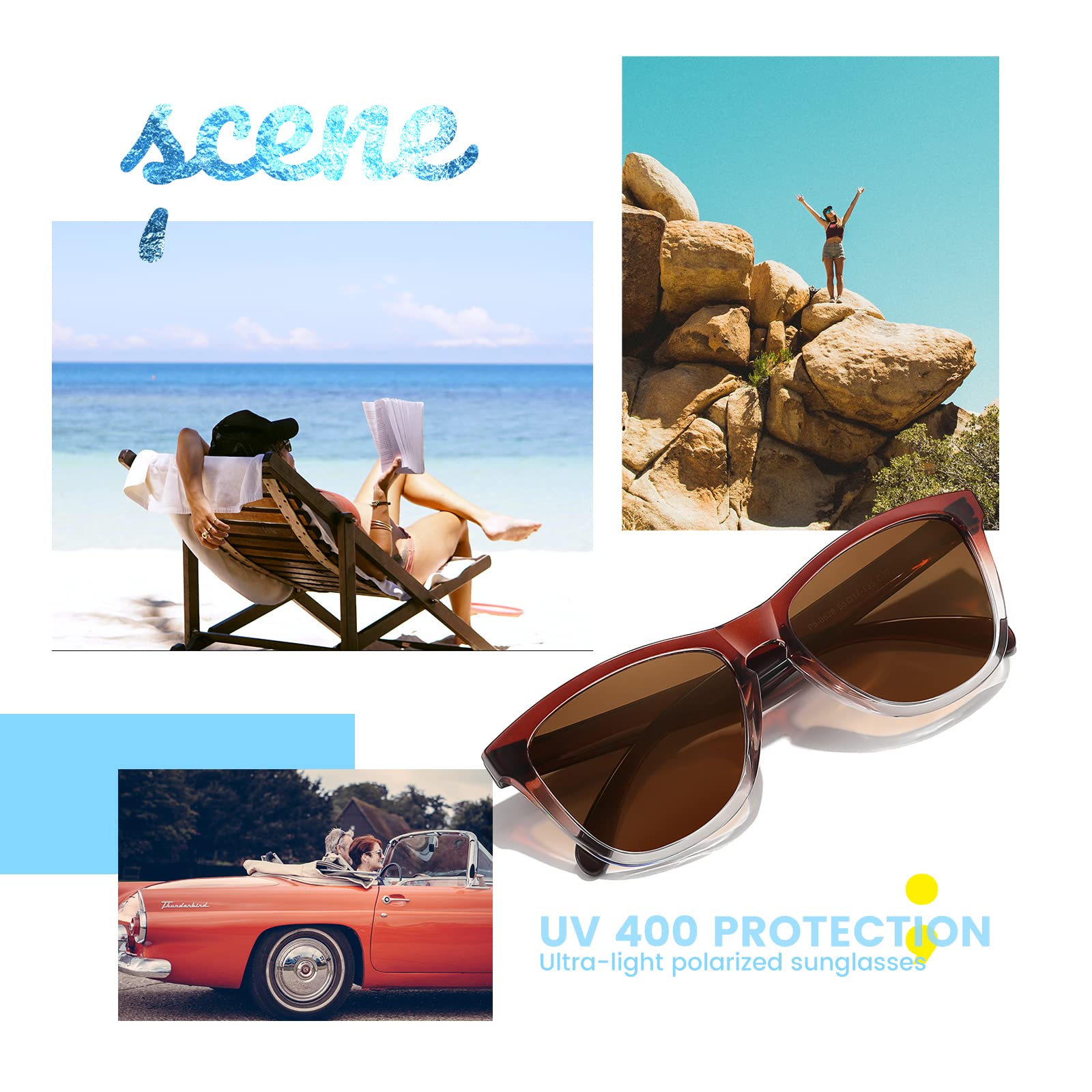 Sunglasses Womens Polarized Sunglasses for Mens Womens Retro Mirror Lens for Driving Fishing UV400 Protection