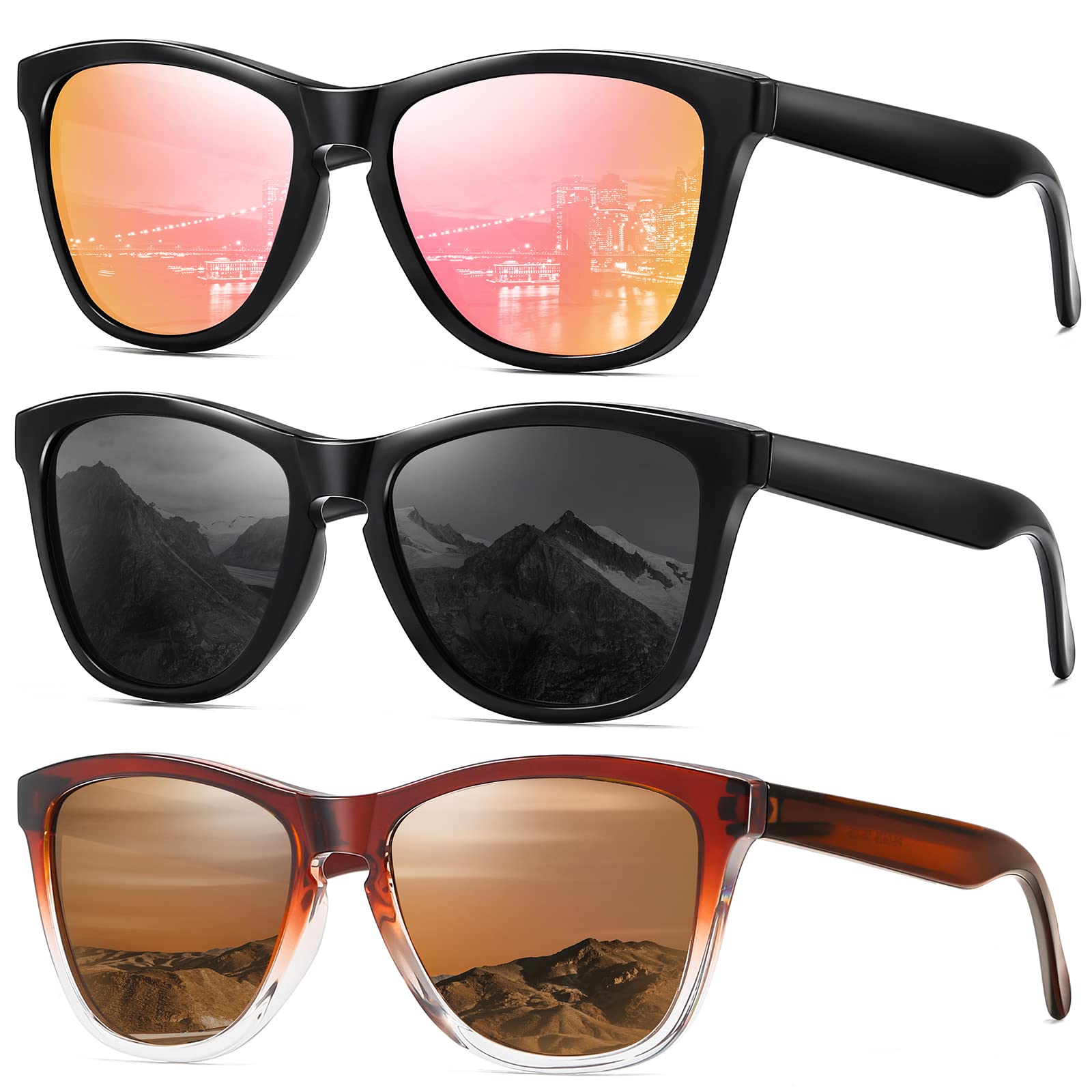 Sunglasses Womens Polarized Sunglasses for Mens Womens Retro Mirror Lens for Driving Fishing UV400 Protection