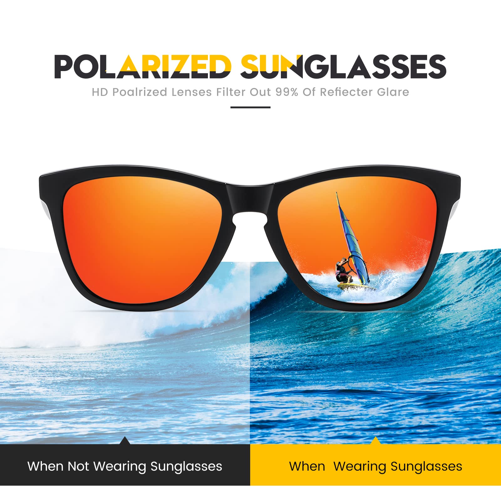 Sunglasses Womens Polarized Sunglasses for Mens Womens Retro Mirror Lens for Driving Fishing UV400 Protection