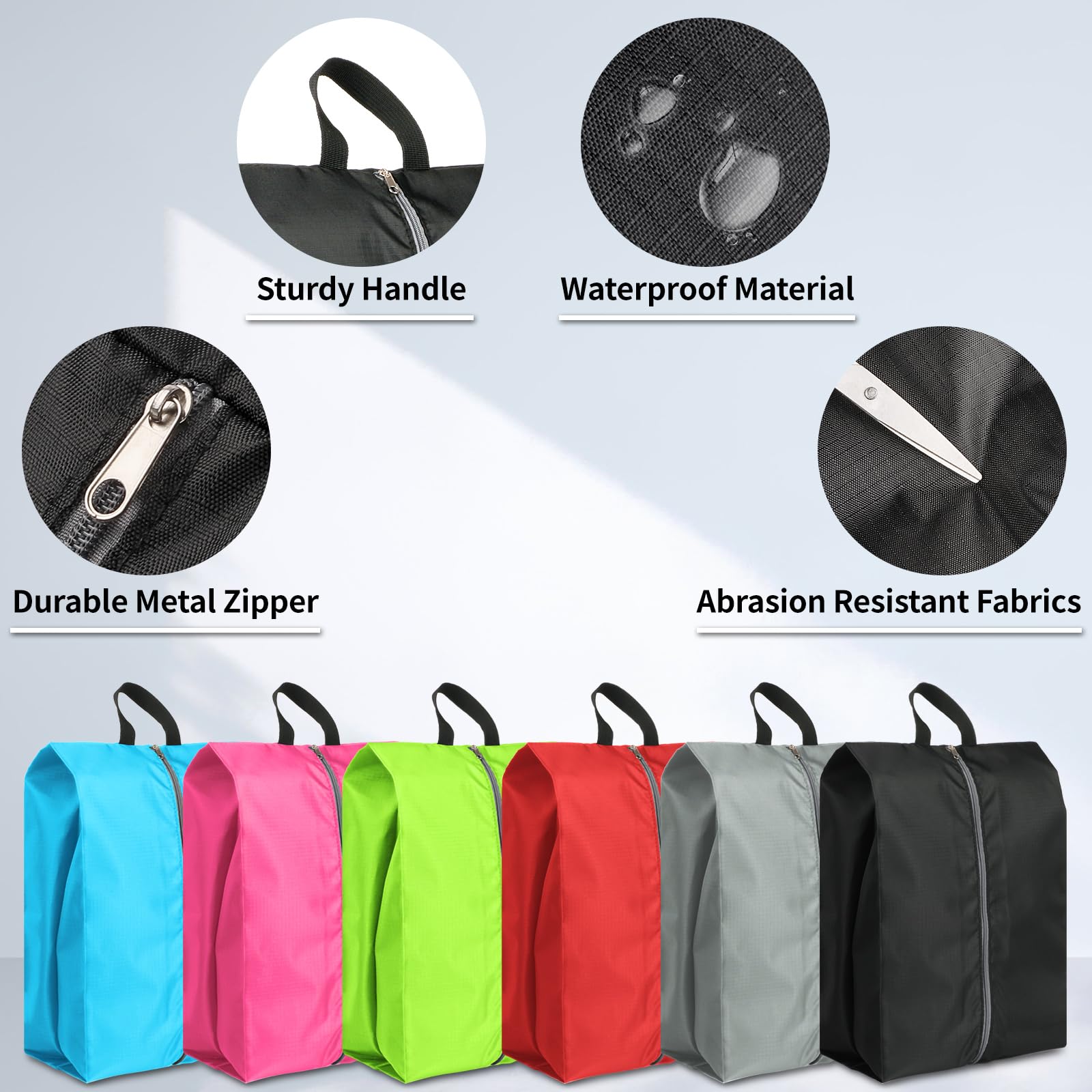 Shoe Bags for Travel, Set of 4 Pack Shoe Travel Bags for Packing, Large Waterproof Portable Travel Shoe Bag with Zipper Travel Essentials Women for and Men