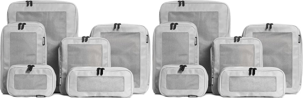 Aerotrunk Compression Packing Cubes for Travel - Luggage Organizer Bags - Double Zipper Packing Cubes for Suitcases (6-Pack, Dark Blue)