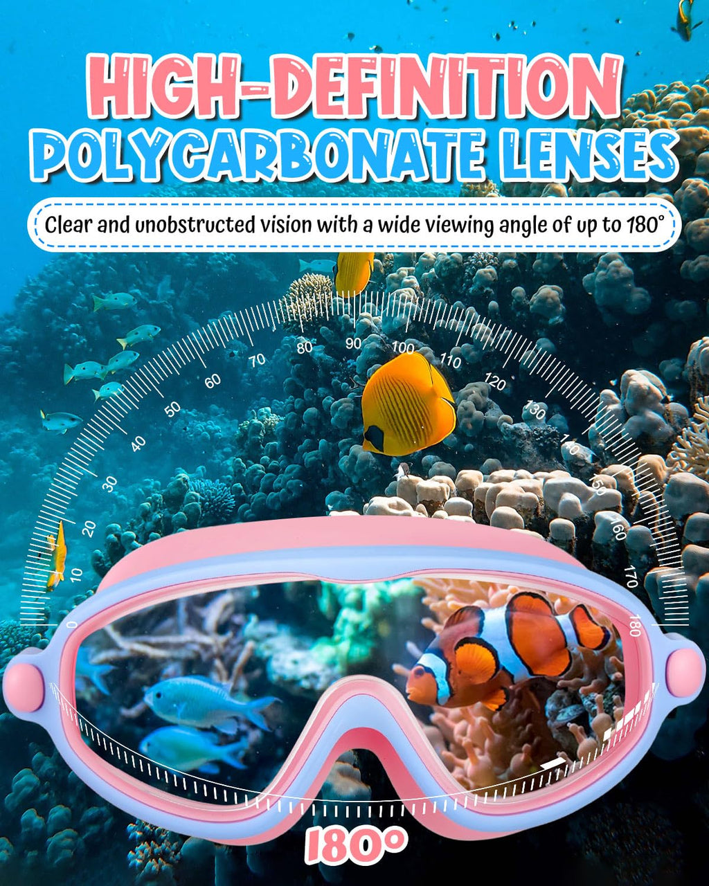 Swim Goggles 2 Pack, Wide View Anti Fog&UV Swimming Goggles for Audlt, No Leaking Swim Glasses for Men Women Kids