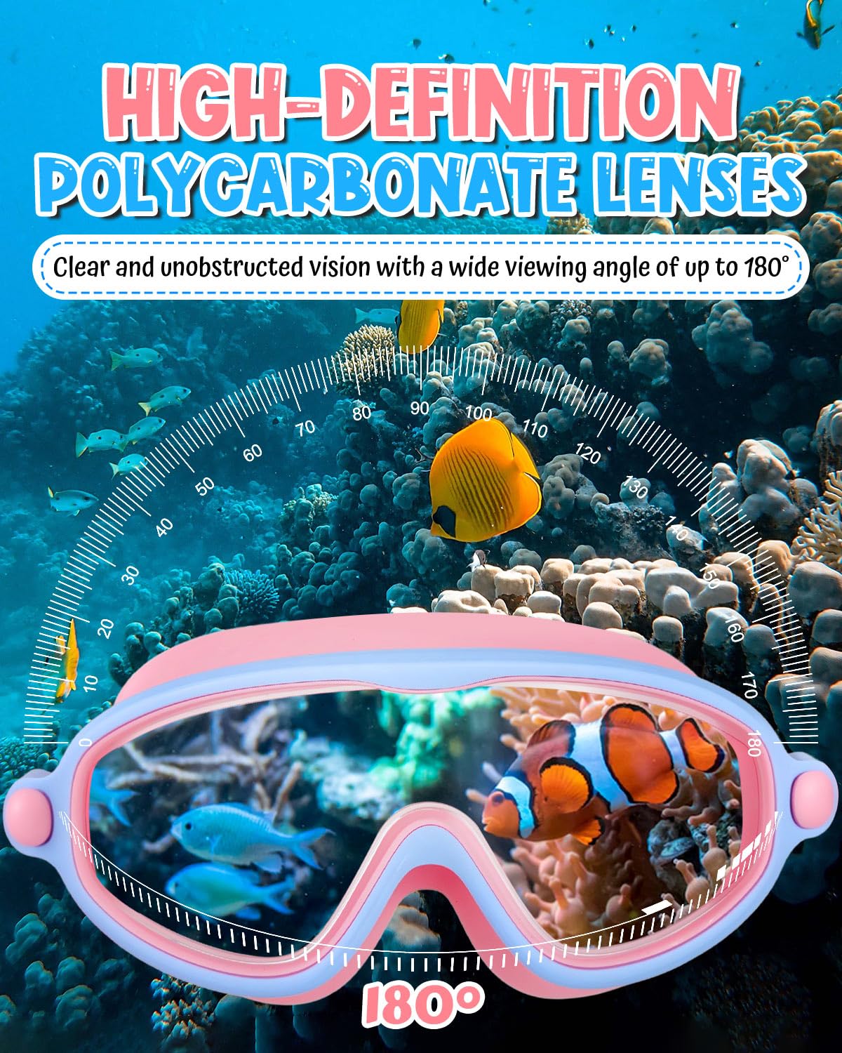 Swim Goggles 2 Pack, Wide View Anti Fog&UV Swimming Goggles for Audlt, No Leaking Swim Glasses for Men Women Kids