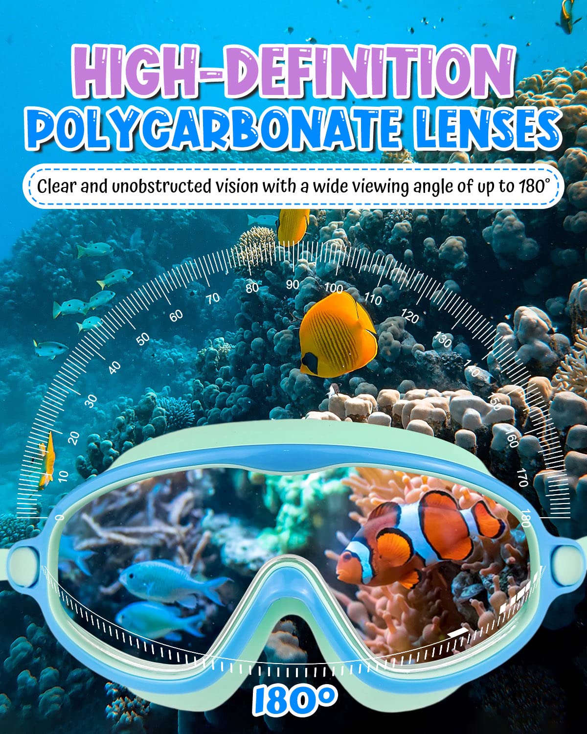 Swim Goggles 2 Pack, Wide View Anti Fog&UV Swimming Goggles for Audlt, No Leaking Swim Glasses for Men Women Kids