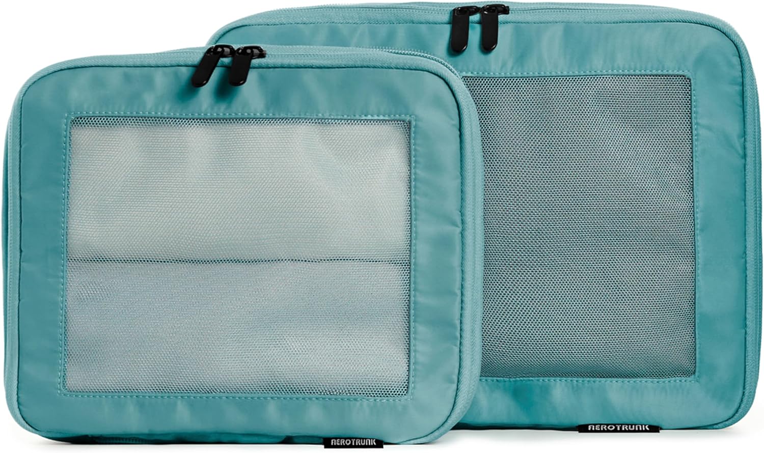 Aerotrunk Compression Packing Cubes for Travel - Luggage Organizer Bags - Double Zipper Packing Cubes for Suitcases (6-Pack, Dark Blue)