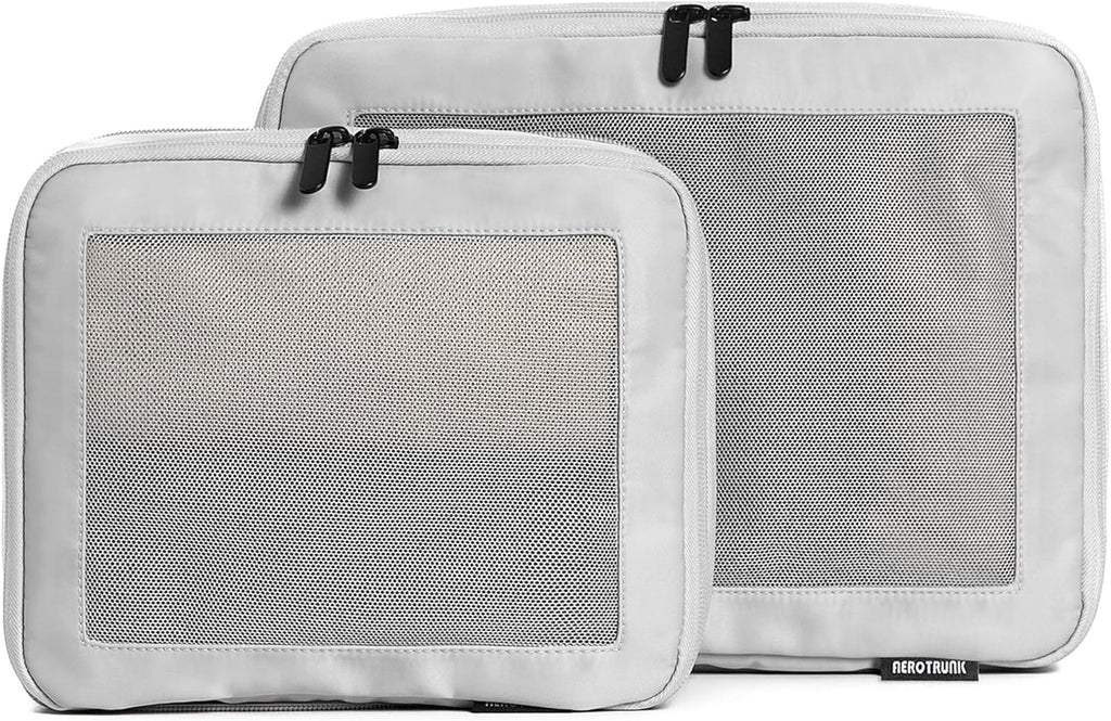 Aerotrunk Compression Packing Cubes for Travel - Luggage Organizer Bags - Double Zipper Packing Cubes for Suitcases (6-Pack, Dark Blue)