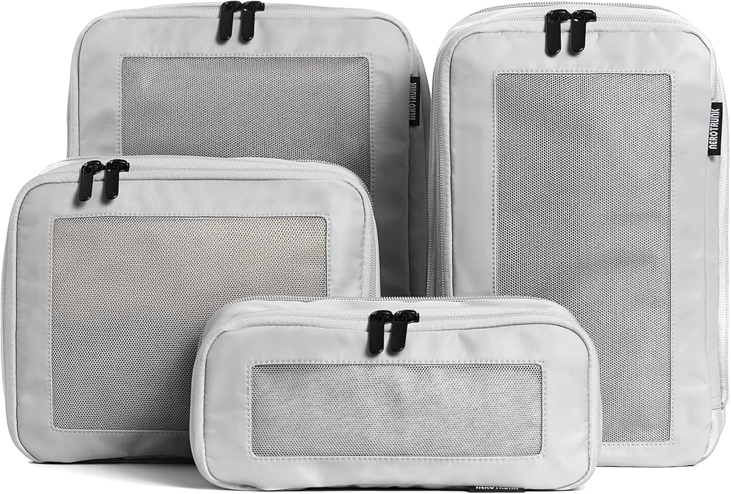 Aerotrunk Compression Packing Cubes for Travel - Luggage Organizer Bags - Double Zipper Packing Cubes for Suitcases (6-Pack, Dark Blue)